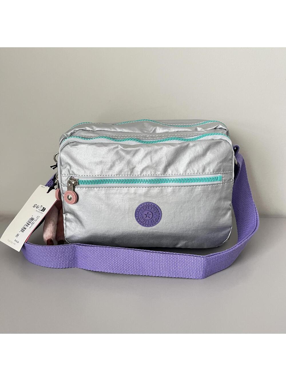 Kipling Deena Crossbody Bag in Silver Multiple Colors NWT
